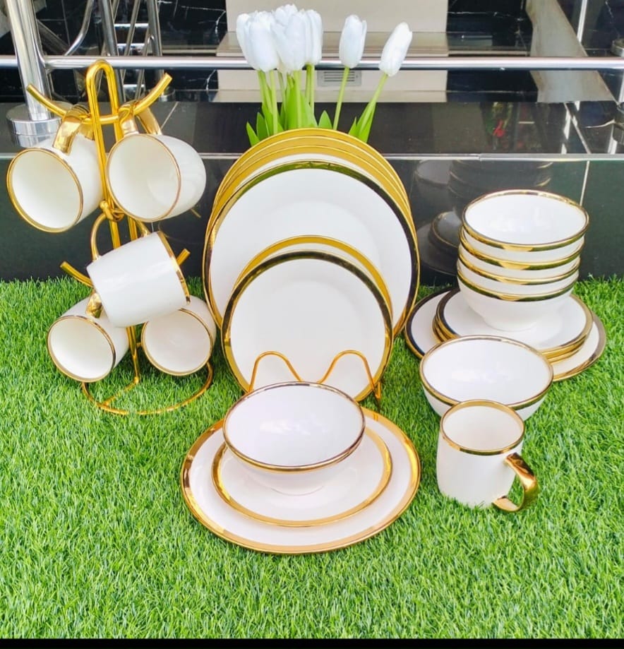 Gold white dinnerset