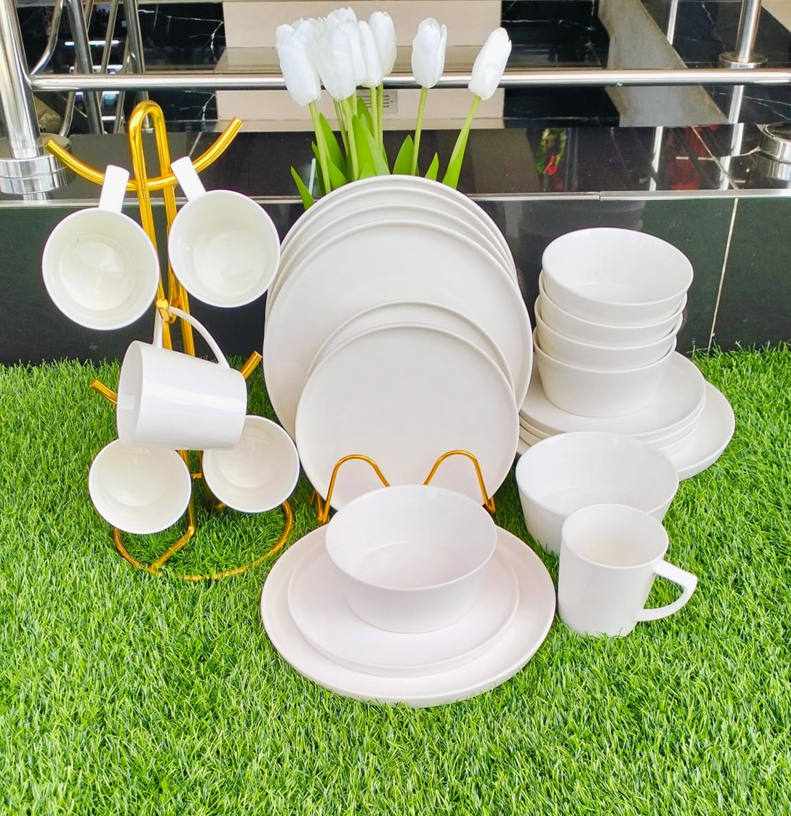 all white dinnerset
